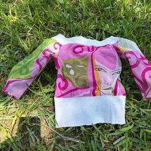 Vintage euro mesh 00s off the shoulder top